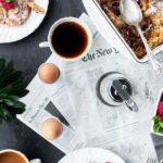 Crispy layered croissants coated in a custard of Eagle Brand Sweetened Condensed Milk, cinnamon and eggs then baked until puffy this Cinnamon Croissant French Toast Bake is decadent and delicious, but also totally easy to make AND can be made a day in advance. Perfect for the holidays or any time of year! croissant french toast | french toast casserole | croissant french toast bake | overnight | easy brunch for a crowd | make ahead holiday breakfast | baked french toast | baked french toast casserole | baked french toast recipe #ad @eaglebrand 