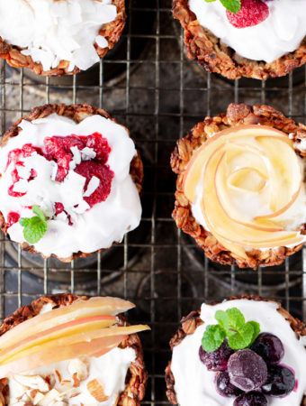 Kick the new year off right with a spread of yogurt parfaits in make-ahead Breakfast Cookie Cups! brunch recipes | for a crowd | breakfast cookies | breakfast cookie recipe | yogurt cups | breakfast with yogurt | yogurt parfait