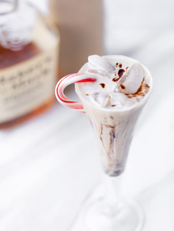 Peppermint Mocha Irish Cream is an updated version of classic Homemade Baileys Irish Cream with rich chocolate and a hint of peppermint. Perfect for homemade holiday gifting! peppermint mocha recipes | homemade holiday gifts | baileys Irish Cream