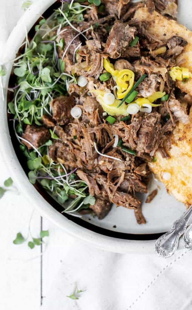 Pepperoncini Pot Roast is my version of  Mississippi pot roast that can be made in the instant pot, slow cooker or in the oven. 