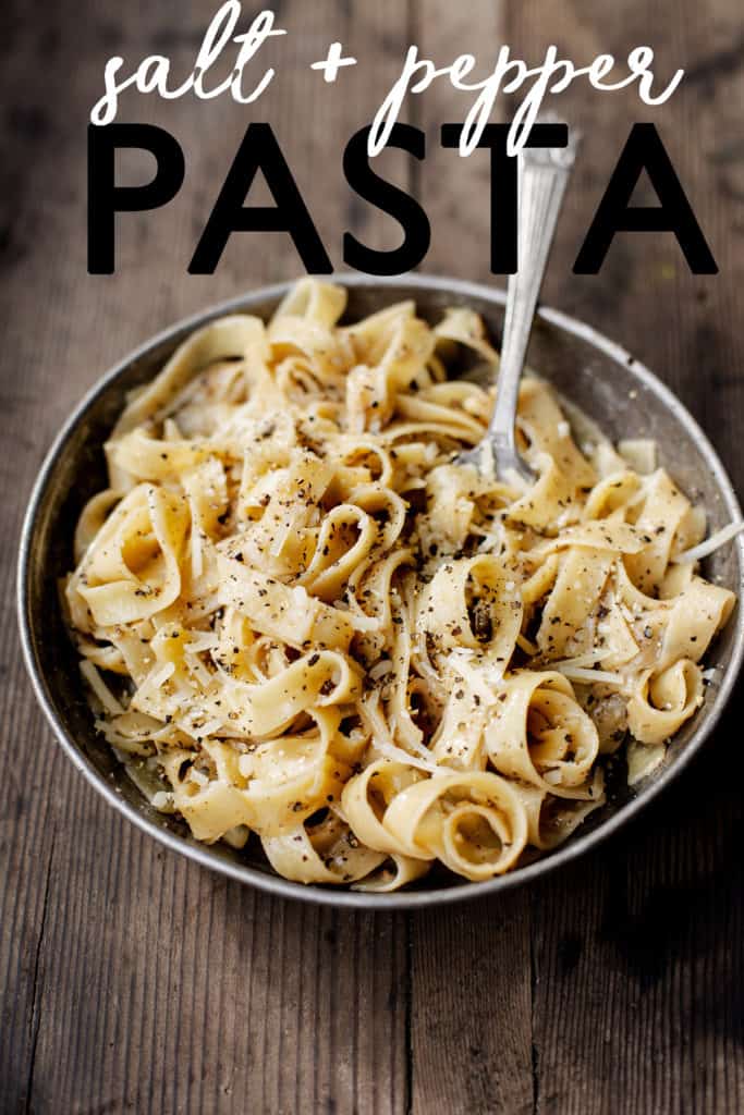 Simple Salt and Pepper Pasta turns simple pantry staples into a decadent lunch, quick comforting dinner, or an impressive late-night snack! cacio e pepe | cacio e pepe recipe | black pepper pasta | quick easy pasta meal